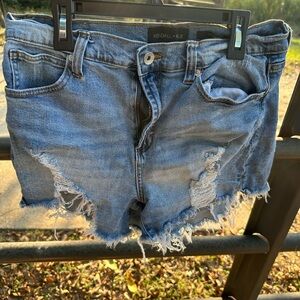 Kendall & Kylie Light Blue Frayed Jean Shorts